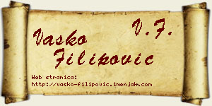 Vasko Filipović vizit kartica